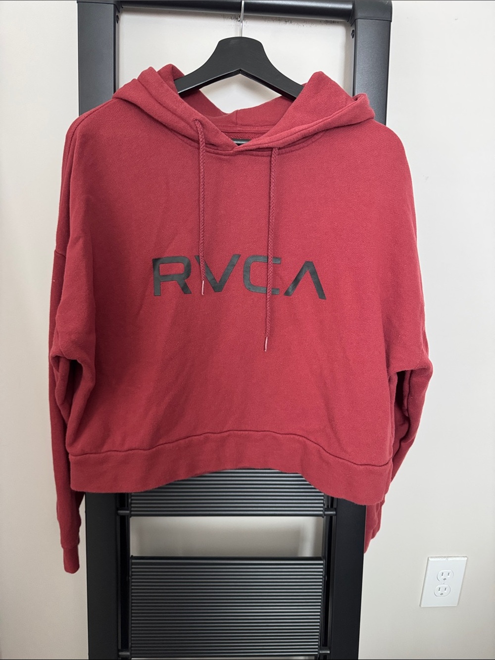 RVCA Brick Red Pullover Hoodie with Front Logo